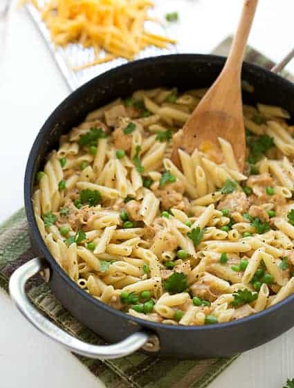 One Skillet Cheesy Tuna Pasta