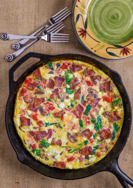 Bacon mushroom frittata