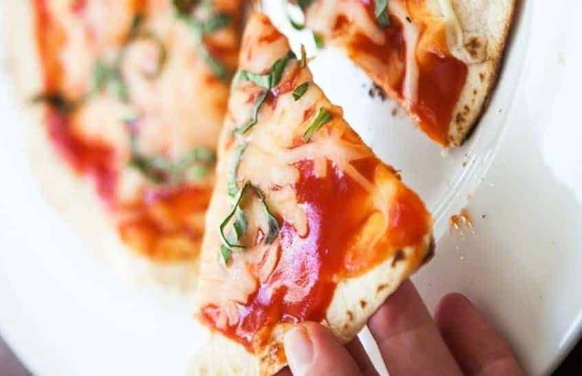 Skillet tortilla pizza