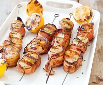 Bacon Wrapped Scallops With a Spicy Mayo