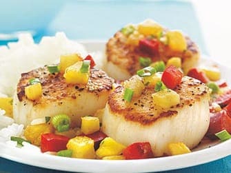 Pan-seared Scallop With a Warm Fruit Salsa