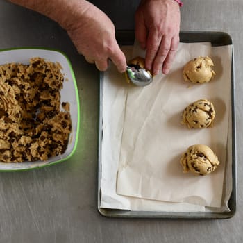 Giant Chewy Chocolate Chip Cookie Steps