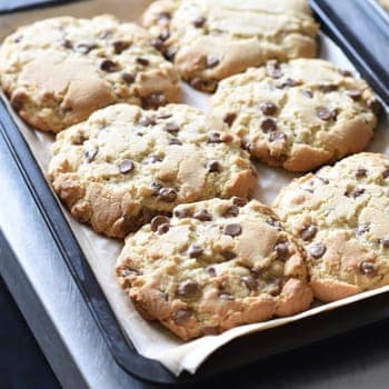 Giant Chewy Chocolate Chip Cookie Steps