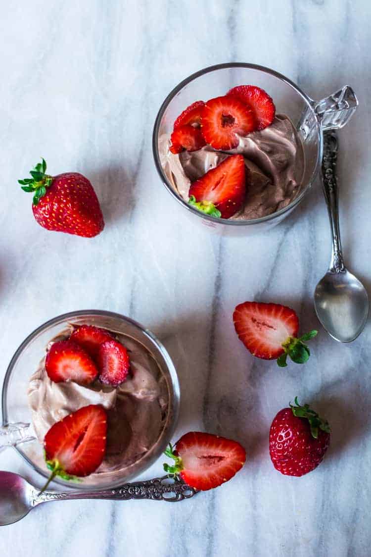 Finished chocolate mouse tofu dessert Finished chocolate mouse tofu dessert