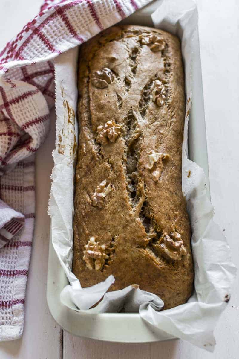 baked banana bread in pan baked banana bread in pan