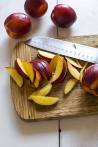 slice the peaches