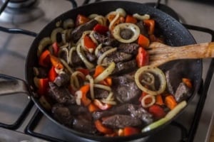 Cook liver with onion