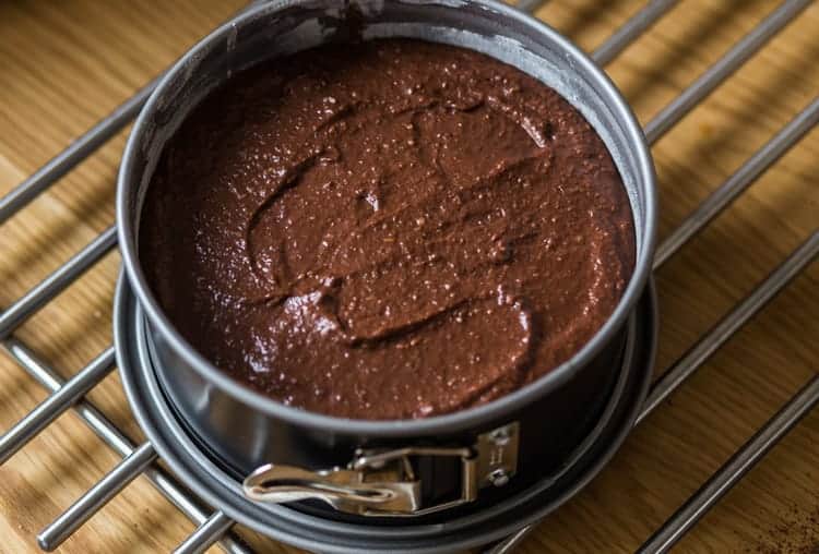 Pour the batter into pan