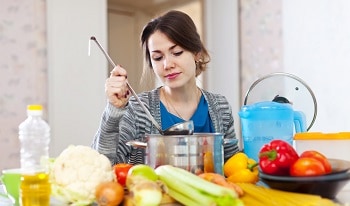 cooking with ladle