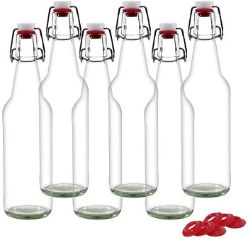 Yeboda Clear swing top kombucha bottles for brewing at home Yeboda Clear swing top kombucha bottles for brewing at home